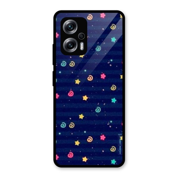 Cute Stars Design Glass Back Case for Redmi K50i