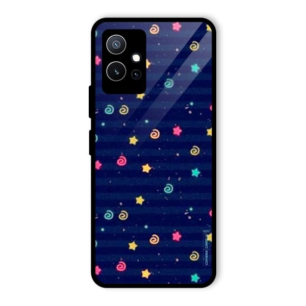 Cute Stars Design Glass Back Case for Vivo iQOO Z6