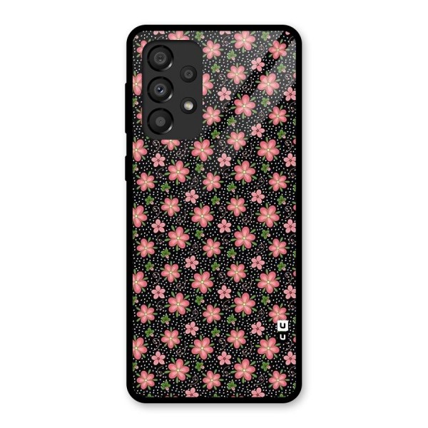 Cute Tiny Flowers Glass Back Case for Galaxy A33 5G