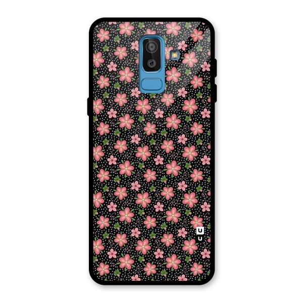 Cute Tiny Flowers Glass Back Case for Galaxy J8