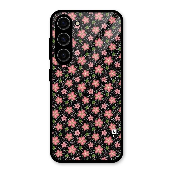 Cute Tiny Flowers Glass Back Case for Galaxy S23