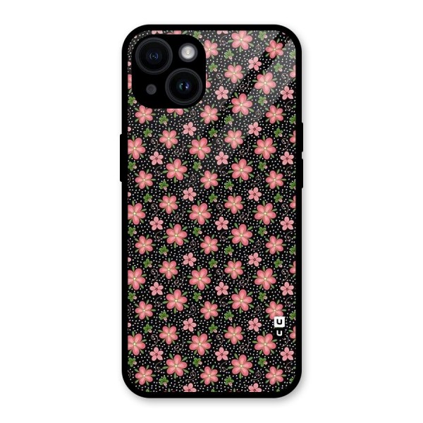 Cute Tiny Flowers Glass Back Case for iPhone 14