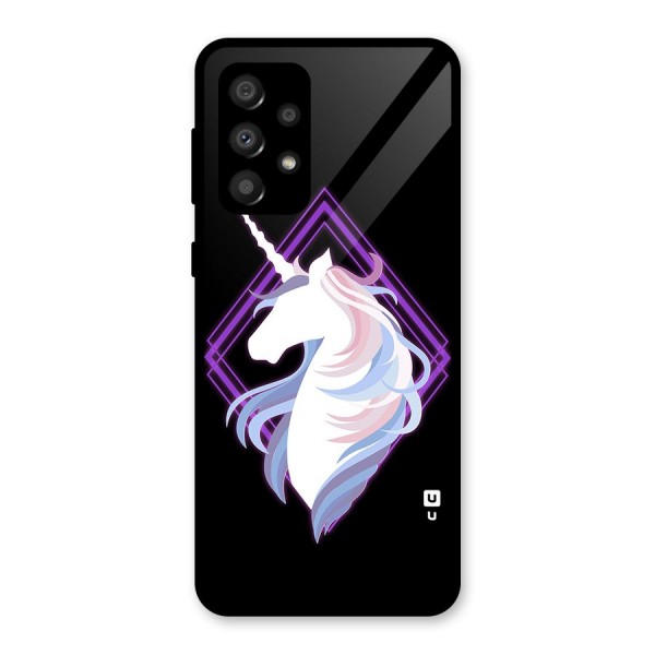Cute Unicorn Illustration Glass Back Case for Galaxy A32