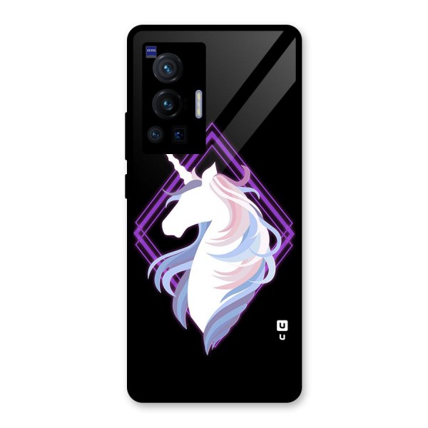 Cute Unicorn Illustration Glass Back Case for Vivo X70 Pro