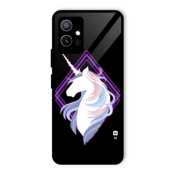 Cute Unicorn Illustration Glass Back Case for Vivo Y75 5G