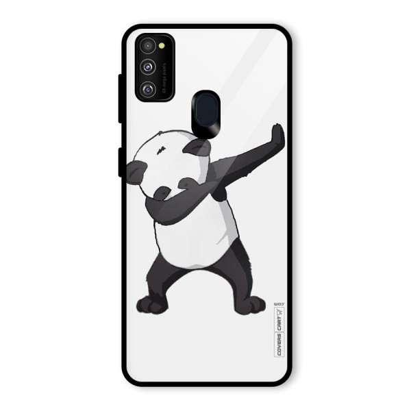 Dab Panda Shoot Glass Back Case for Galaxy M21