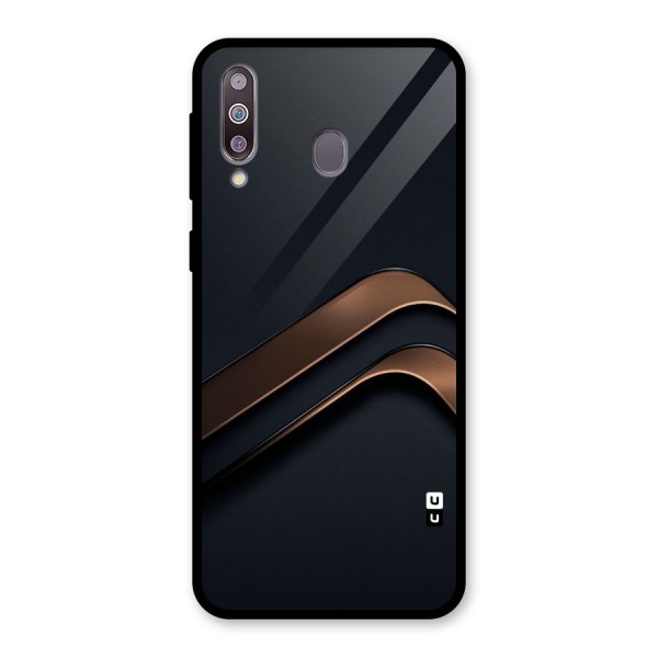 Dark Gold Stripes Glass Back Case for Galaxy M30