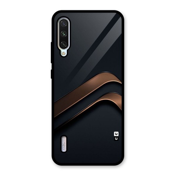 Dark Gold Stripes Glass Back Case for Mi A3