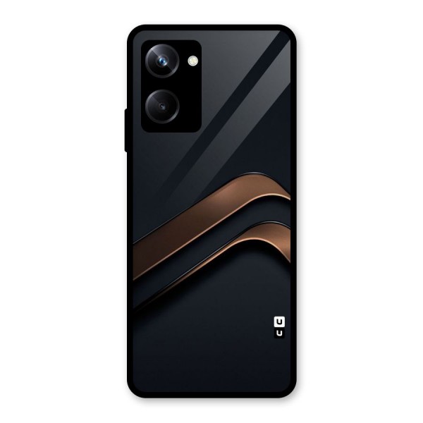 Dark Gold Stripes Glass Back Case for Realme 10 Pro