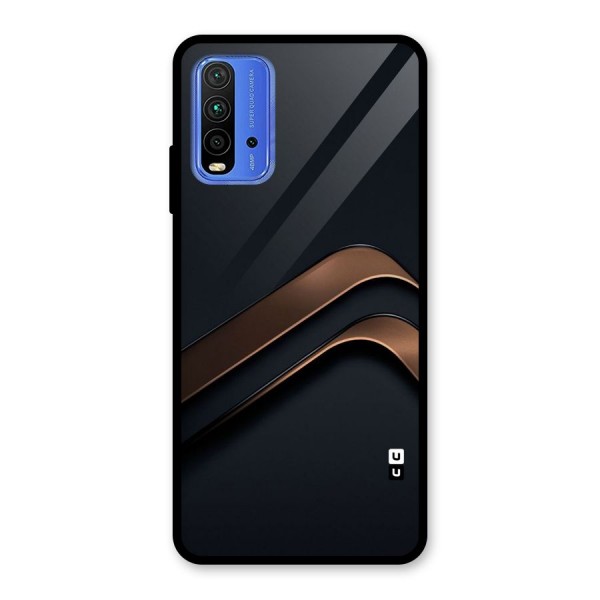 Dark Gold Stripes Glass Back Case for Redmi 9 Power