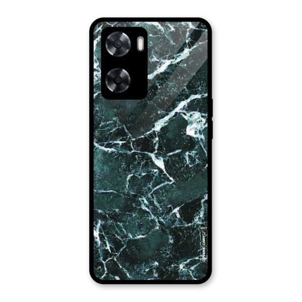 Dark Green Marble Glass Back Case for Oppo A57 2022