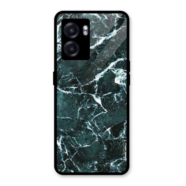 Dark Green Marble Glass Back Case for Oppo K10 (5G)