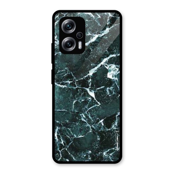 Dark Green Marble Glass Back Case for Redmi K50i