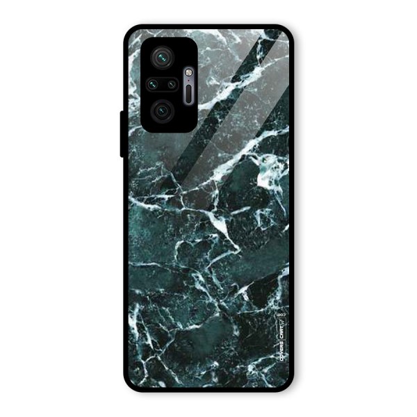 Dark Green Marble Glass Back Case for Redmi Note 10 Pro