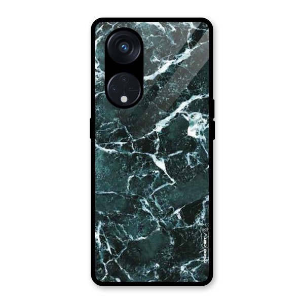 Dark Green Marble Glass Back Case for Reno8 T 5G