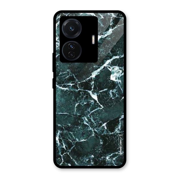 Dark Green Marble Glass Back Case for Vivo T1 Pro