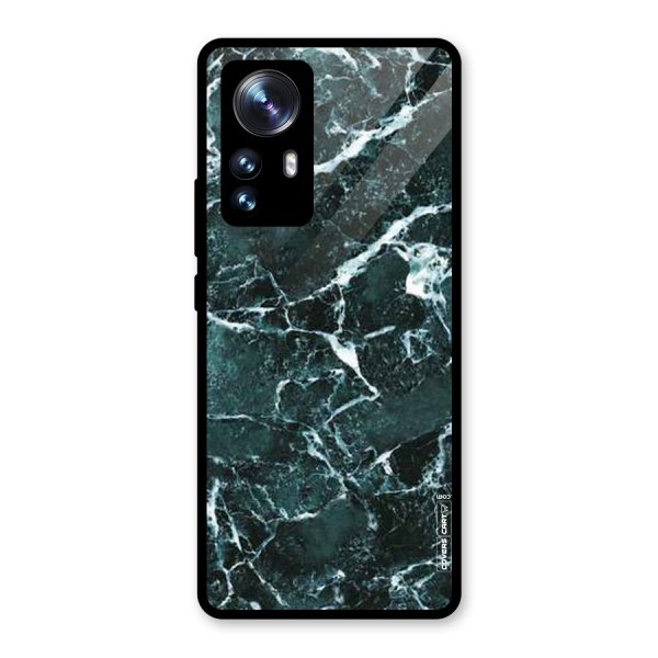 Dark Green Marble Glass Back Case for Xiaomi 12 Pro