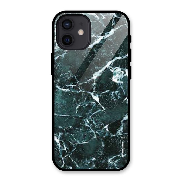 Dark Green Marble Glass Back Case for iPhone 12