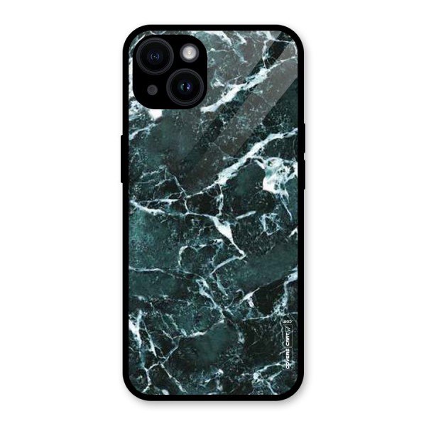 Dark Green Marble Glass Back Case for iPhone 14