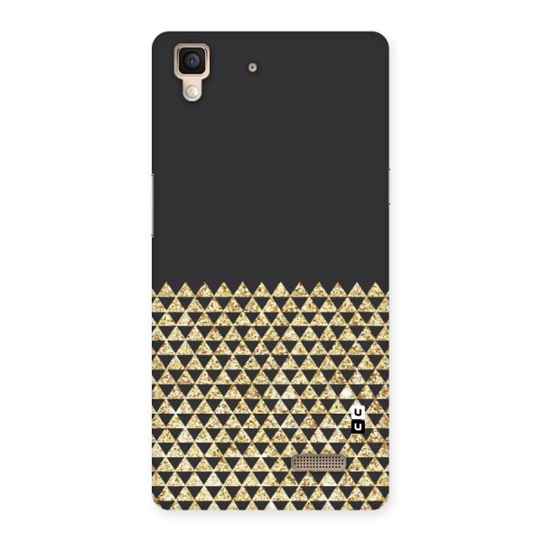 Dark Grey Golden Triangles Back Case for Oppo R7