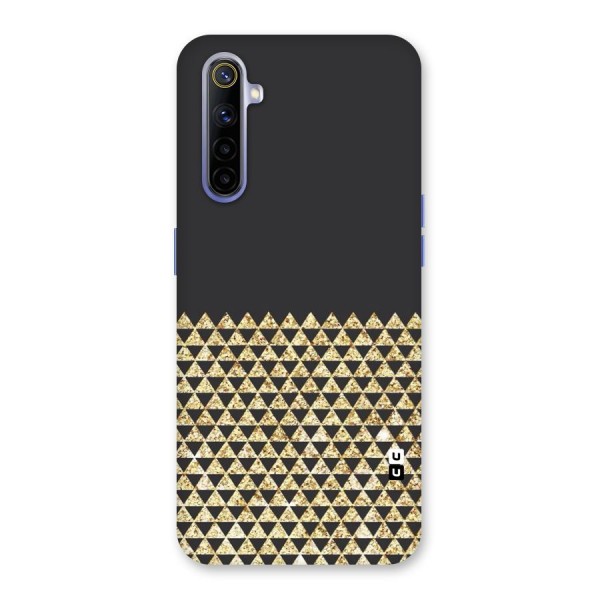 Dark Grey Golden Triangles Back Case for Realme 6