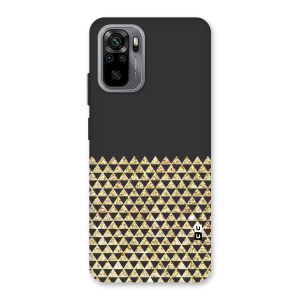 Dark Grey Golden Triangles Back Case for Redmi Note 10