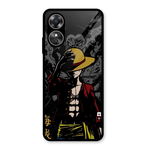 Dark Luffy Art Glass Back Case for Oppo A17