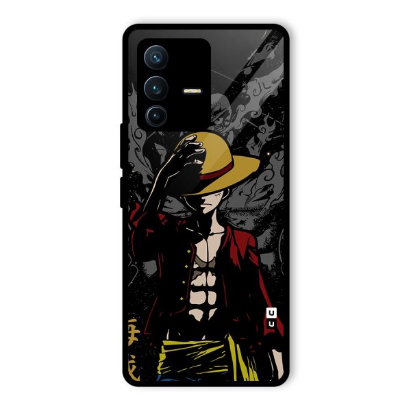 Dark Luffy Art Glass Back Case for Vivo V23 Pro