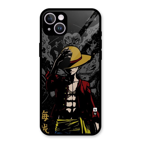 Dark Luffy Art Glass Back Case for iPhone 14 Plus