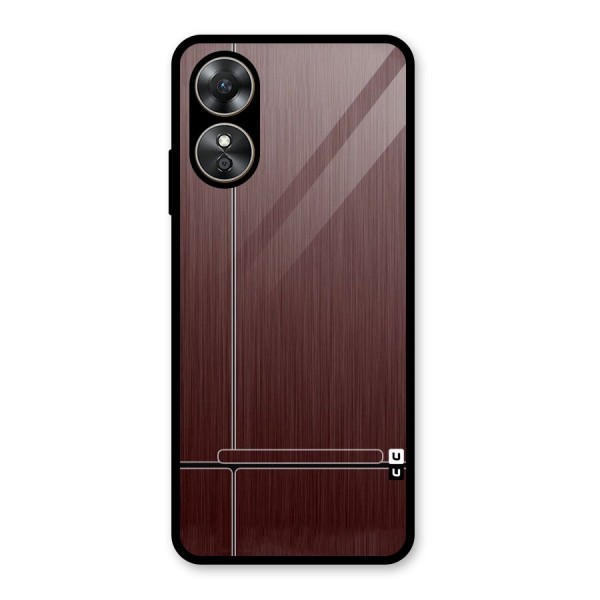 Dark Maroon Classic Design Glass Back Case for Oppo A17