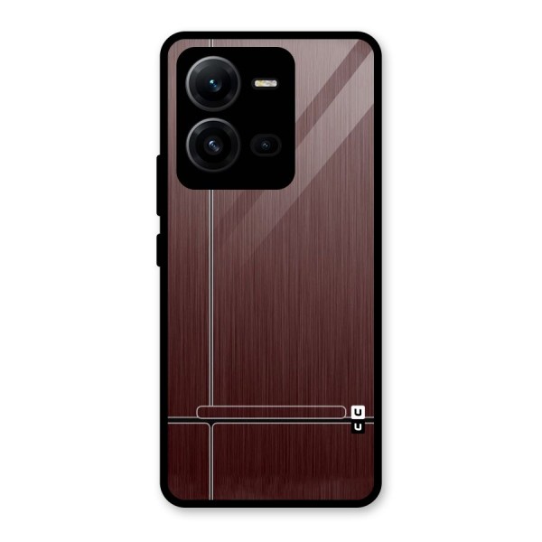 Dark Maroon Classic Design Glass Back Case for Vivo V25