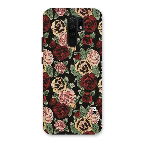 Dark Pastel Flowers Back Case for Redmi 9 Prime