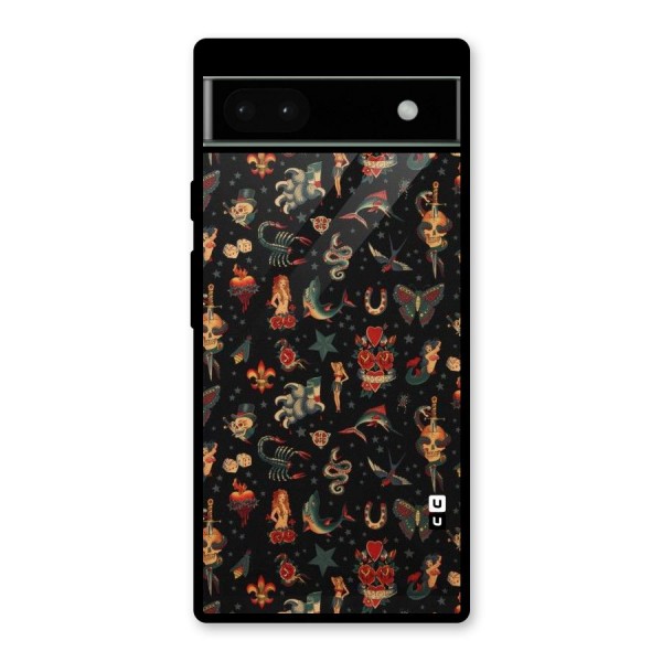 Dark Pattern Glass Back Case for Google Pixel 6a