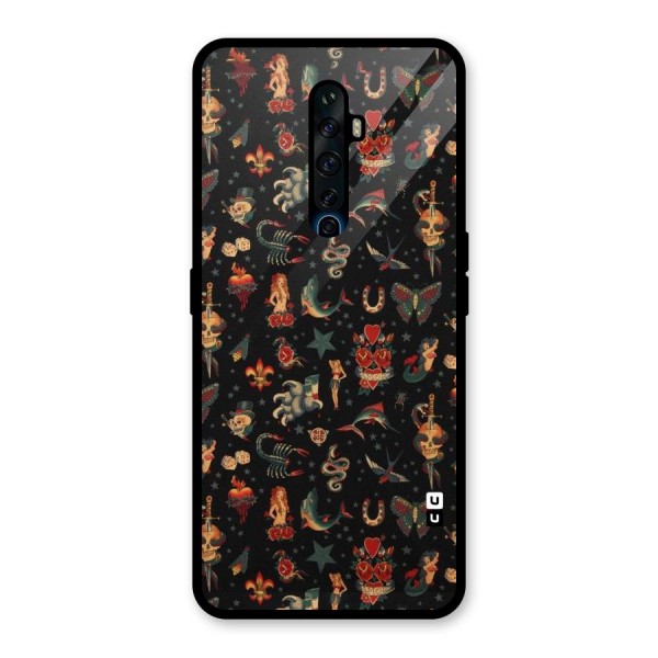 Dark Pattern Glass Back Case for Oppo Reno2 Z