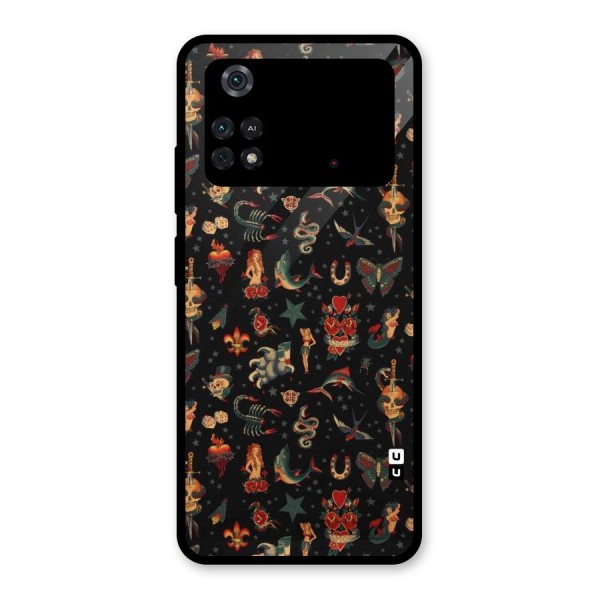 Dark Pattern Glass Back Case for Poco M4 Pro 4G