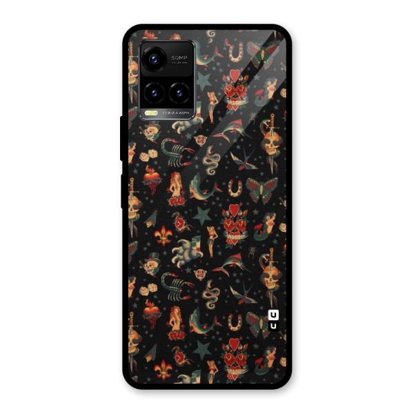 Dark Pattern Glass Back Case for Vivo Y21 2021