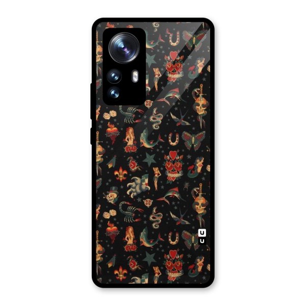 Dark Pattern Glass Back Case for Xiaomi 12 Pro