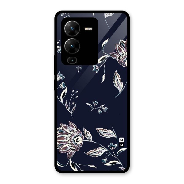 Dark Petals Glass Back Case for Vivo V25 Pro