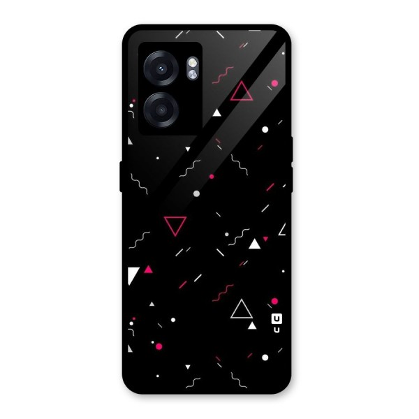 Dark Shapes Design Glass Back Case for Oppo K10 (5G)