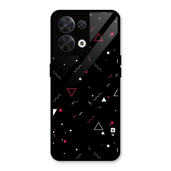 Dark Shapes Design Glass Back Case for Oppo Reno8 5G