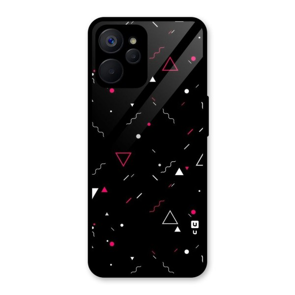 Dark Shapes Design Glass Back Case for Realme 9i 5G