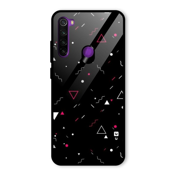 Dark Shapes Design Glass Back Case for Redmi Note 8