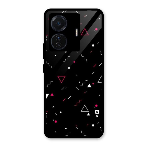 Dark Shapes Design Glass Back Case for Vivo T1 Pro