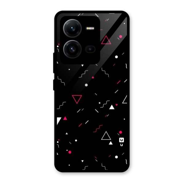 Dark Shapes Design Glass Back Case for Vivo V25