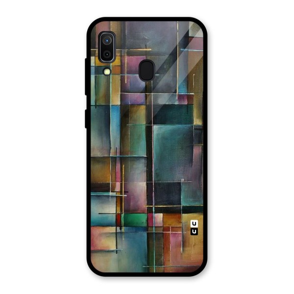 Dark Square Shapes Glass Back Case for Galaxy A30