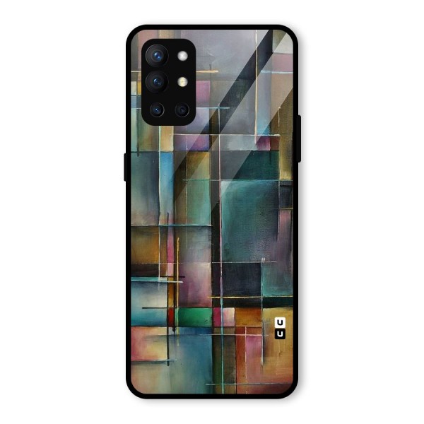 Dark Square Shapes Glass Back Case for OnePlus 9R