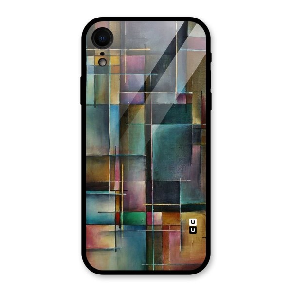 Dark Square Shapes Glass Back Case for XR