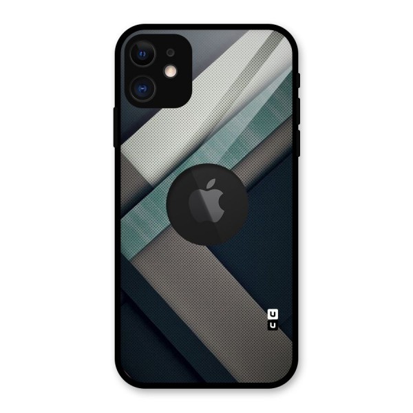 Dark Stripes Glass Back Case for iPhone 11 Logo Cut