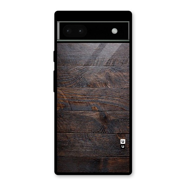 Dark Wood Printed Glass Back Case for Google Pixel 6a