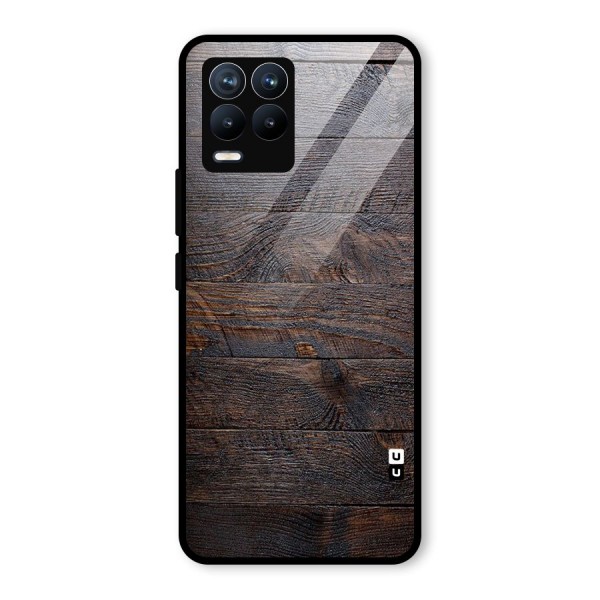 Dark Wood Printed Glass Back Case for Realme 8